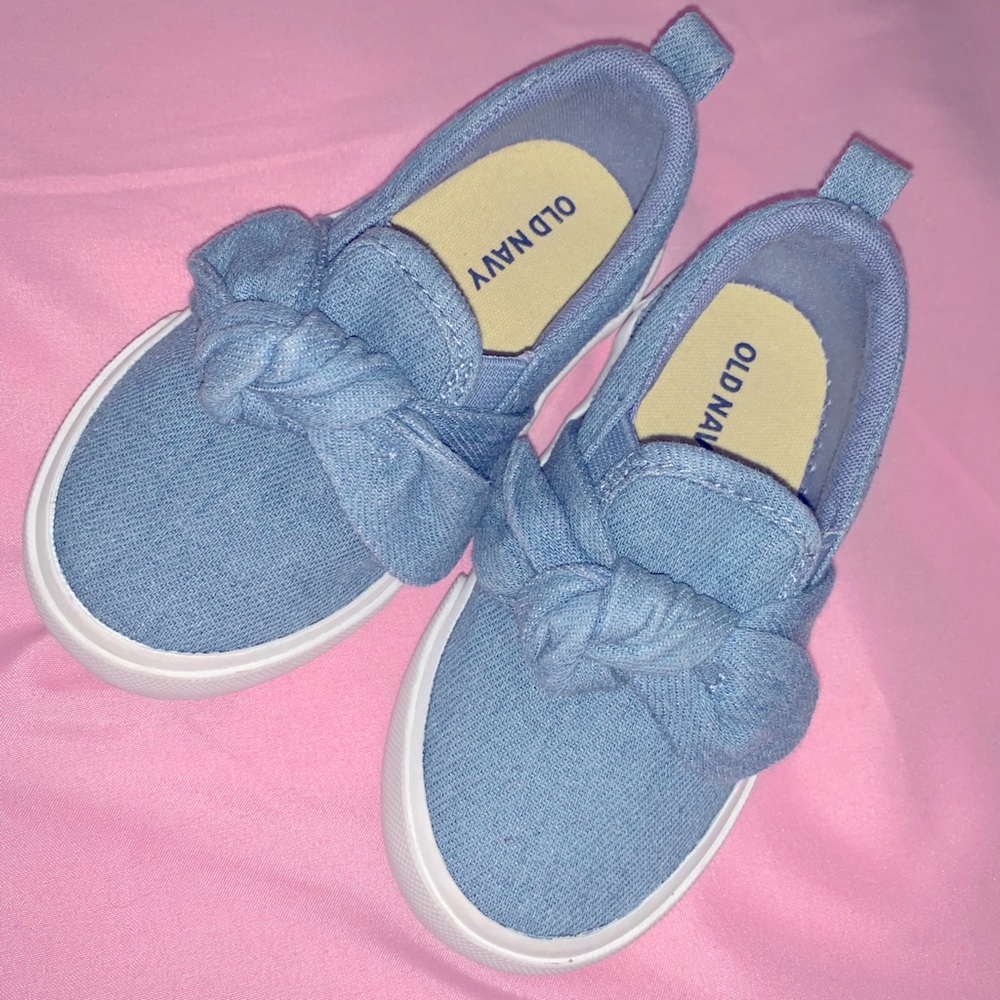 Toddler Denim + Bow Slip Ons